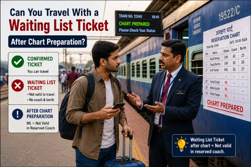 can you travel with a waiting list ticket after chart preparation