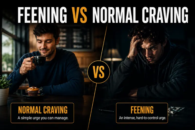 feening vs normal craving what is the difference