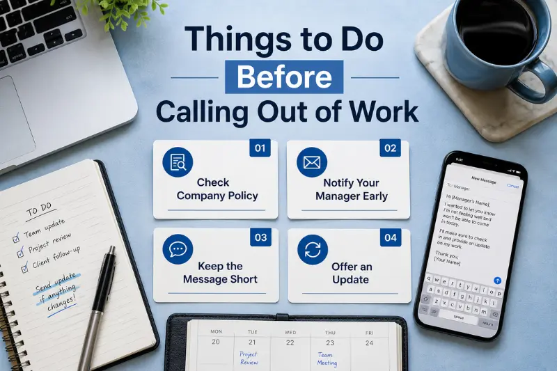 things to do before calling out of work