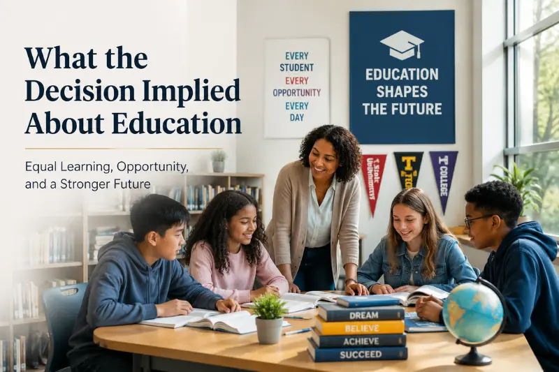 what the decision implied about education
